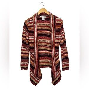 American Rag Cie | Womens Bohemian Colorful Striped Long Sleeve Cardigan | Large